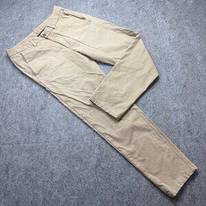 Lululemon Commission Pants Men 32 x 29 Beige Tapered ABC Slim Fit Warpstreme